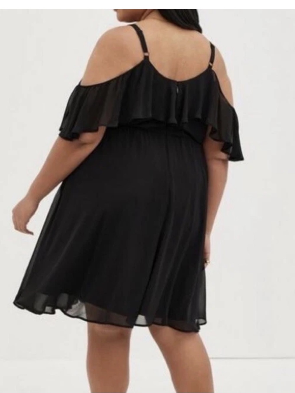 TORRID Black Cold-Shoulder Ruffle Dress | 14 - Picture 5 of 12